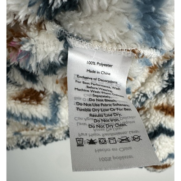 Eddie Bauer Women's Ultra Soft Fleece 1/4 Zip Aztec LS Pullover Top Cozy Large - Picture 6 of 8